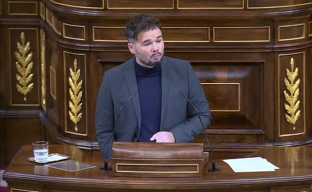 Gabriel Rufián durante su intervención. 